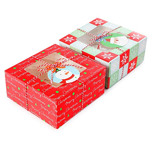wordmo 12 piezas Cajas de galletas de Navidad Cajas de regalo Cajas de magdalenas Cajas de dulces de panadería de chocolate para vacaciones Fiesta de cumpleaños de Navidad de Acción de Gracia