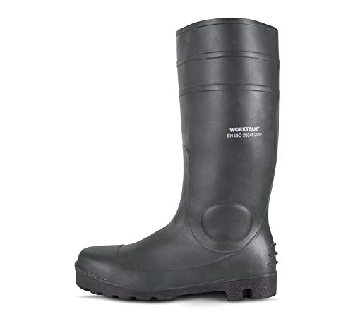 Work Team Bota pocera Verde, nitrilo y PVC, Puntera y Plantilla de Acero Hombre Verde 41