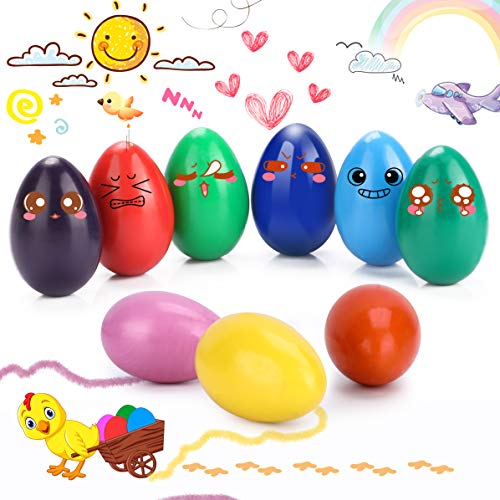 WOSTOO Crayones para Niños Pequeños, 9 Colores Crayones de Huevo para Niños, Agarre de Palma de la Mano, Crayones de Pintura Coloridos Juguetes, Seguro y No Tóxico Regalo