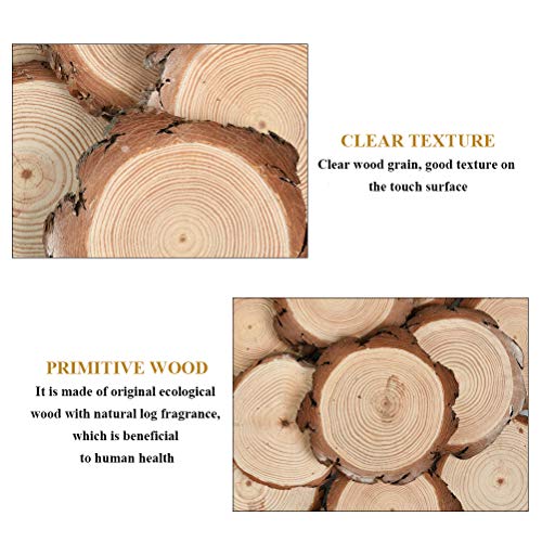 WOWOSS 12PCS Rebanadas de Madera Natural 10-12cm Con Corteza de Árbol, Rodajas de Madera Círculos Non Perforado Para Manualidades Pintar Decoraciones Hogar