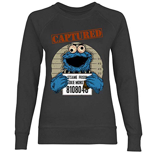 wowshirt Sudadera Halloween Cookie Wanted Terror del Monstruo de la Galleta para Mujer, Tamaño:XS, Color:Black