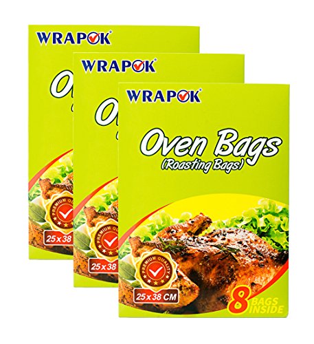 WRAPOK Bolsas Para Horno Bolsas Pollos Cocina La Carne De Turquía Carne Aves Corral Pescado Vegetal De Mariscos - 24 Bolsas (10 x 15 Pulgadas)