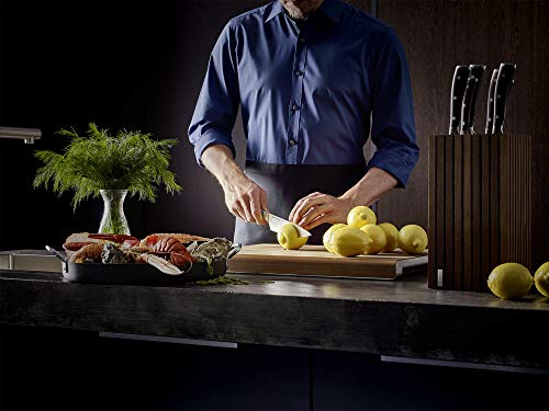 Wüsthof Ikon 1010531818 - Cuchillo chino de cocina (hoja de 18 cm, doble casco, acero inoxidable, mango de madera de granadillo)