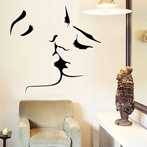 WYANG Extraíble Etiqueta de La Pared Decal Pareja Romántica Amante Beso Fácil de Limpiar para el Dormitorio Hogar Sala de Estar Puertas Armarios Decoración de Arte