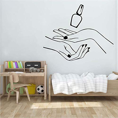 wZUN Salón de uñas salón de Belleza de uñas para niña Etiqueta de la Pared decoración del Dormitorio Vinilo decoración de la habitación calcomanía 30X37cm