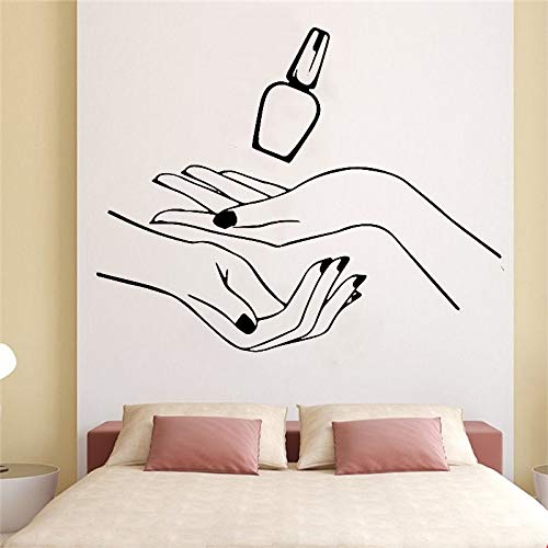 wZUN Salón de uñas salón de Belleza de uñas para niña Etiqueta de la Pared decoración del Dormitorio Vinilo decoración de la habitación calcomanía 30X37cm