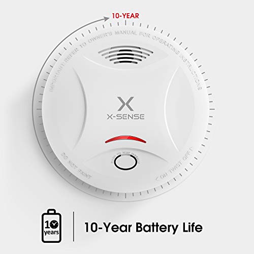 X-Sense Alarma de Humo SD13, Detector Fotoeléctrico de Humo con Alarma de Incendio Inteligente, 10 Años de Duración de la Batería y Chequeo Automático, EN 14604, Certificación CE