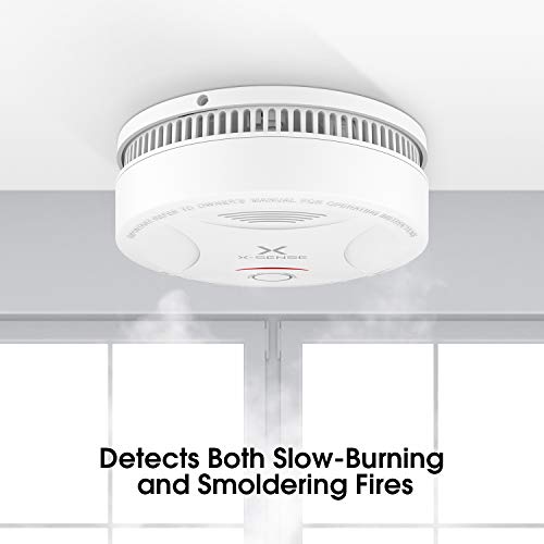 X-Sense Alarma de Humo SD13, Detector Fotoeléctrico de Humo con Alarma de Incendio Inteligente, 10 Años de Duración de la Batería y Chequeo Automático, EN 14604, Certificación CE