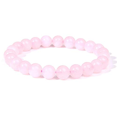 XCVB Pulsera Pulseras de Cristal de Cuarzo Pulsera de Cuentas de Piedra de sandía roja elástica para Mujeres Hombres Pulsera de Piedra Natural, Angelita