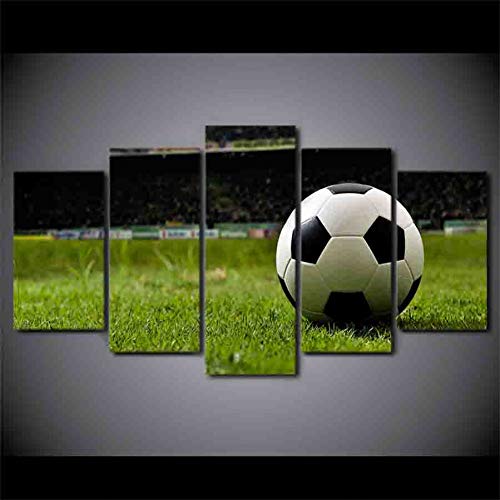 XGDDSS 5 lienzos Arte de la Pared Pintura en Lienzo 5 Piezas HD Imprimir fútbol Campo Deporte Carteles e Impresiones Lienzo Modular Arte Sin Marco