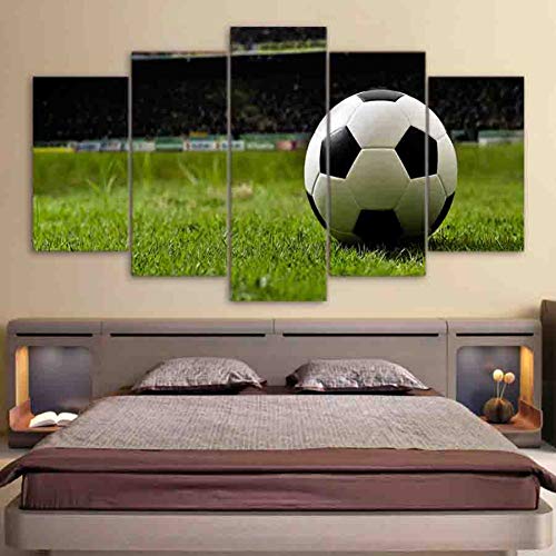 XGDDSS 5 lienzos Arte de la Pared Pintura en Lienzo 5 Piezas HD Imprimir fútbol Campo Deporte Carteles e Impresiones Lienzo Modular Arte Sin Marco