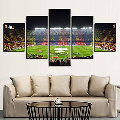 XGDDSS 5 lienzos Pintura del Arte de la Lona para la Sala de Estar Decoración de la Pared 5 Piezas Gimnasio Deporte Campo de fútbol Campo de fútbol Imprimir Imagen Sin Marco