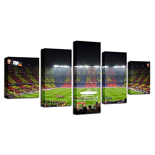 XGDDSS 5 lienzos Pintura del Arte de la Lona para la Sala de Estar Decoración de la Pared 5 Piezas Gimnasio Deporte Campo de fútbol Campo de fútbol Imprimir Imagen Sin Marco