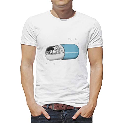 XHJQ88 Galaxy Hombres Camiseta Adolescente Estudiante Superior Casual - Cápsula NASA Patrón Tie-Dye Wear Blanco blanco XXL