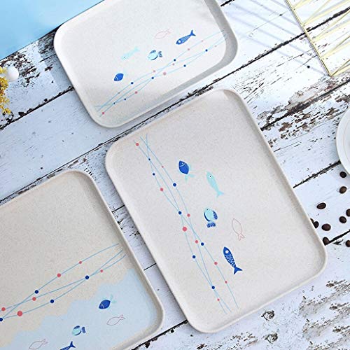 xiaokeai Bandejas de té Bandeja de plástico, Bandeja de Partido, Fuerte Material plástico, de Tres Piezas Conjunto Bandeja para