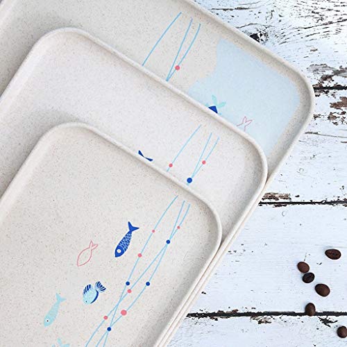 xiaokeai Bandejas de té Bandeja de plástico, Bandeja de Partido, Fuerte Material plástico, de Tres Piezas Conjunto Bandeja para