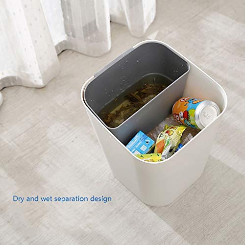Xiaokeai Papeleras Plástico Resina en el Lado de la Mesa Cubo de Basura Papel de desecho Cuadrado Clasificación de Basura (Gris y marrón) Hermosa y Duradera (Color : Gray, tamaño : L)