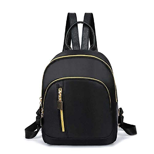 XIAOPENG Moda para Mujer Mochila De Color Sólido Bolso De Hombro Multifunción Mochila Informal Material De Oxford Decoración Ahuecada PC 1/Negro