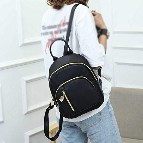 XIAOPENG Moda para Mujer Mochila De Color Sólido Bolso De Hombro Multifunción Mochila Informal Material De Oxford Decoración Ahuecada PC 1/Negro