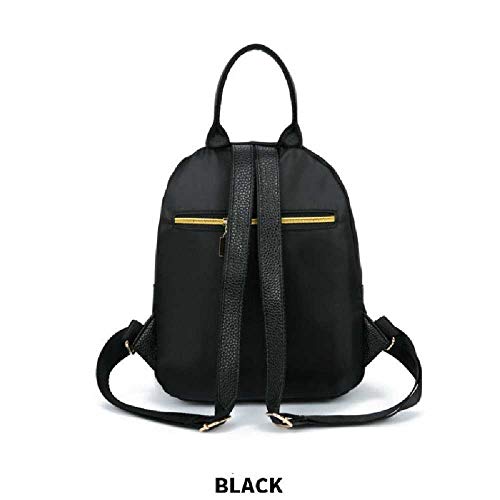 XIAOPENG Moda para Mujer Mochila De Color Sólido Bolso De Hombro Multifunción Mochila Informal Material De Oxford Decoración Ahuecada PC 1/Negro