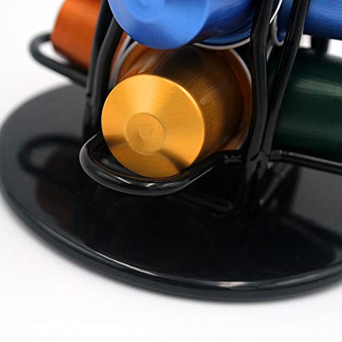 XIAPIA Dispensador Capsulas Nespresso,Porta Capsulas Nespresso 40 Soporte Capsules Compatibles Cápsulas para Cafetera 360 ° Giratorio