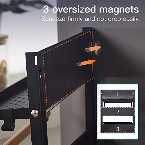 XIAPIA Estante Lateral Nevera,Multifuncional Estante del Refrigerador Estante Magnetico Nevera Estante de Cocina Magnético de Varias Capas de Gran Capacidad,Diseño Plegable para Ahorrar Espacio