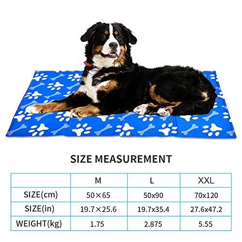 XIAPIA Manta Refrigerante Perro Alfombrilla de Refrigeración Alfombra Refrescante Colchoneta Cama Gato Frio Animales Colchon Mascotas para Verano,Coche Enfriador Mediano/Grande/XL (L（50 * 90 cm）)