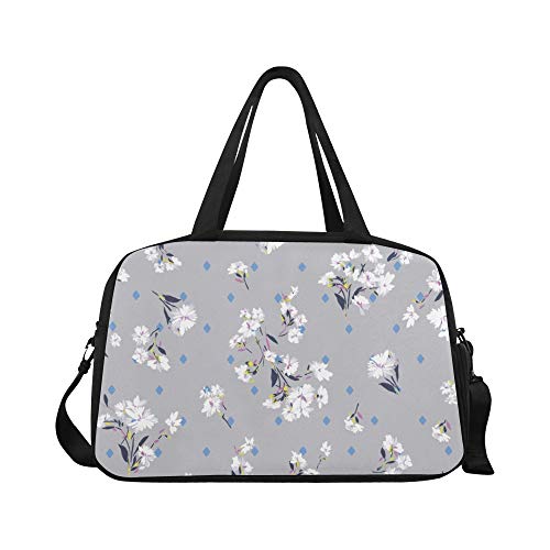 XiexHOME Bolsos de Mujer para la Venta Noble Romántica Primavera Blanca Peonía Yoga Bolsos de Gimnasio Bolsos de Deporte Bolsos de Lona Bolsa de Zapatos para Equipaje Deportivo Mujeres al Aire Libre