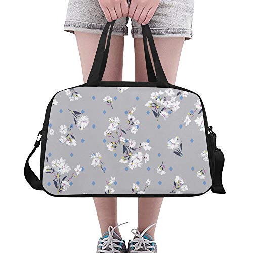 XiexHOME Bolsos de Mujer para la Venta Noble Romántica Primavera Blanca Peonía Yoga Bolsos de Gimnasio Bolsos de Deporte Bolsos de Lona Bolsa de Zapatos para Equipaje Deportivo Mujeres al Aire Libre
