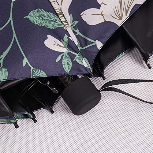 xinrongqu Nuevo Bolsillo Plegable 50 Bolsillo de plástico Paraguas de plástico Negro Paraguas sombrilla portátil 48.5X6k