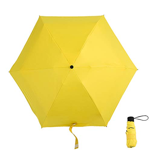 xinrongqu Nuevo Bolsillo Plegable 50 Bolsillo de plástico Paraguas de plástico Negro Paraguas sombrilla portátil 48.5X6k