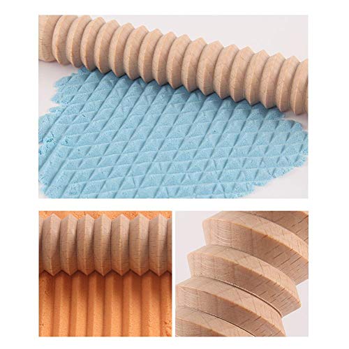 XMYNB Rodillos de amasar Rodillo Estampado De Herramienta De La Cocina Utensilios Pulpa De Madera Dura De La Guiso De Pastel De Fondant Rodillo Enrollador Aglomerada Antiadherente para Cocinar,Vs