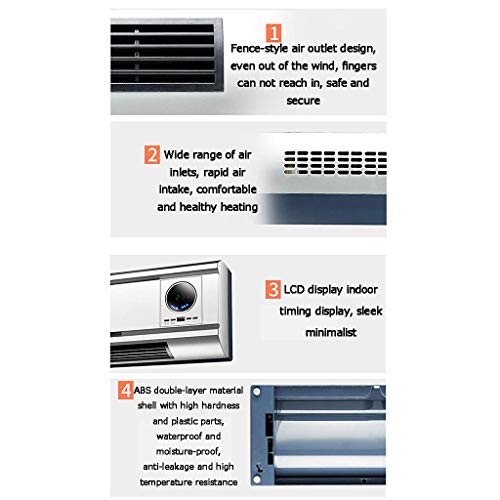 XN Cortina De Aire Eléctrica De 2kW para Calentador/Ventilador De Puerta con Termostato, Pantalla LED, Temporizador Y Control Remoto