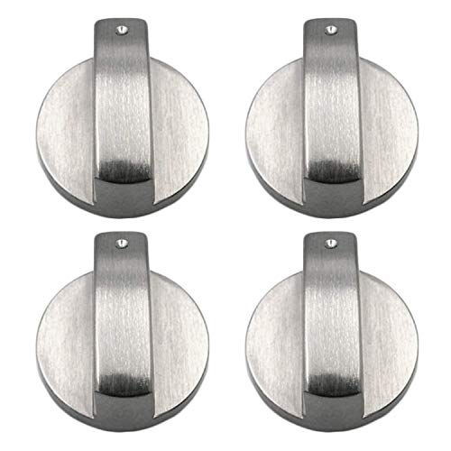 xutong - Pomo para estufa de gas, 4 piezas de metal de 6 mm, color plateado
