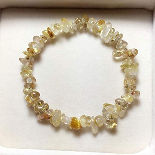 XYLZJ Pulsera de Piedra Natural triturada de Citrino/Pulseras de Cristal, Transporte de la Suerte, Hombres y Mujeres/Venta al por Mayor Dropshipping,1