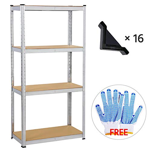 Yaheetech 2 x Estanterías Metálicas de Almacenaje 160 x 80 x 40 cm Estante para Trastero Cocina Almacén Garaje Organizador de Bricolaje Carga de 80 kg por Balda