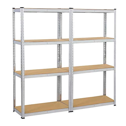 Yaheetech 2 x Estanterías Metálicas de Almacenaje 160 x 80 x 40 cm Estante para Trastero Cocina Almacén Garaje Organizador de Bricolaje Carga de 80 kg por Balda