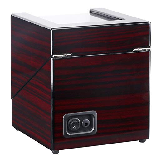 Yangxuelian Cajas de Reloj Motor eléctrico Caja de ébano Pintura por Dentro Fibra de Carbono eléctrico de la coctelera de Cuerda automática Cajas de Reloj año Black, Size : S