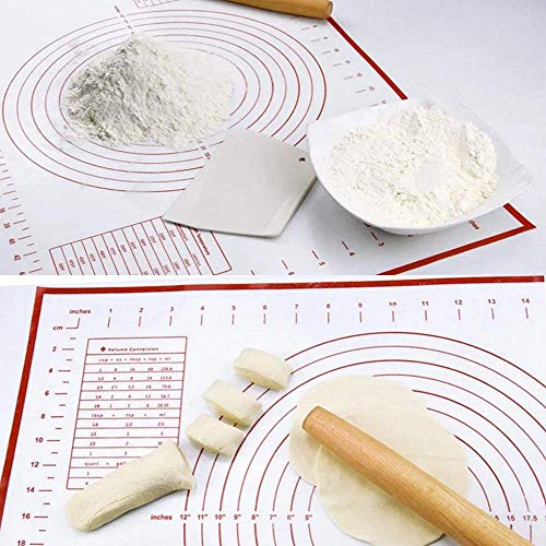 YanYun Alfombrilla de Pasteles de Silicona 100% Antideslizante, con Mostrador de Medición, Estera Rodante de Masa, Estera de Masa para Tarta
