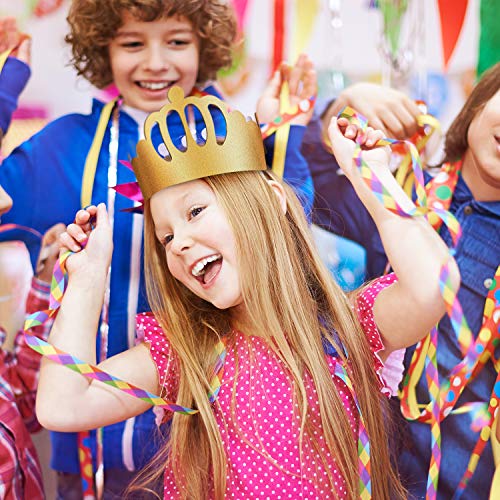 Yaomiao 30 Piezas de Corona de Papel de Fiesta Corona Dorada Sombrero de Corona de Rey para Fiesta de Cumpleaños Foto Props
