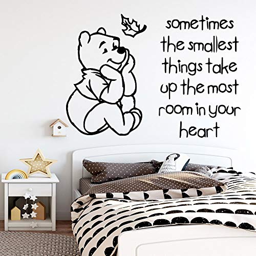 yaonuli Estilo de Dibujos Animados corazón Oso Etiqueta de la Pared de Vinilo decoración de la Pared para niños habitación Etiqueta de la Pared Papel Tapiz 85x109cm