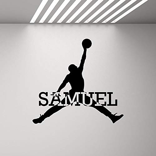 yaonuli Nombre Personalizado calcomanía niño Logotipo Personalizado Baloncesto Gimnasio Deporte Mural Vinilo Pegatina Dormitorio decoración 63x67cm
