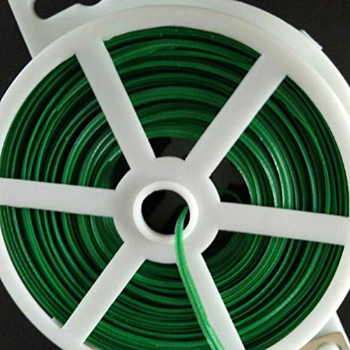 Yardwe 2UNIDS 100M Lazos de torcedura para jardinería Lazo de plástico de jardín para Planta,Lazo de la Planta de jardín con Cortador(Verde y Negro)