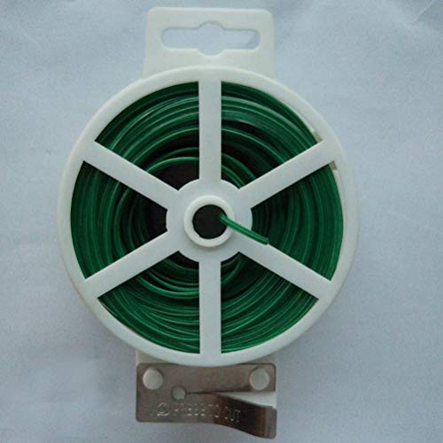 Yardwe 2UNIDS 100M Lazos de torcedura para jardinería Lazo de plástico de jardín para Planta,Lazo de la Planta de jardín con Cortador(Verde y Negro)