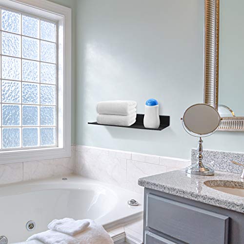 Yardwe - Estantería de pared para baño, color negro, metal, negro, Talla 1