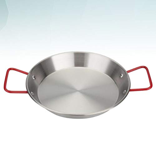 YARNOW Sartén de Acero Inoxidable para Paella Sartén para Espaguetis de Pollo Frito Sartén Wok para Freír Utensilios de Cocina para Restaurante en Casa 20 Cm