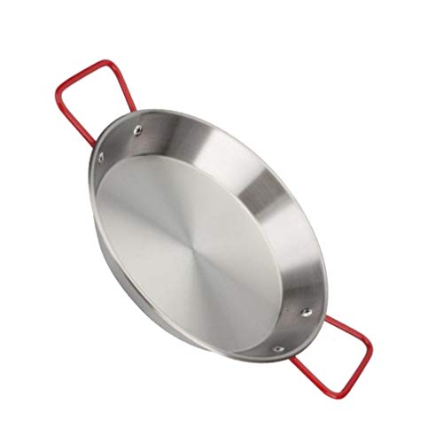 YARNOW Sartén de Acero Inoxidable para Paella Sartén para Espaguetis de Pollo Frito Sartén Wok para Freír Utensilios de Cocina para Restaurante en Casa 20 Cm