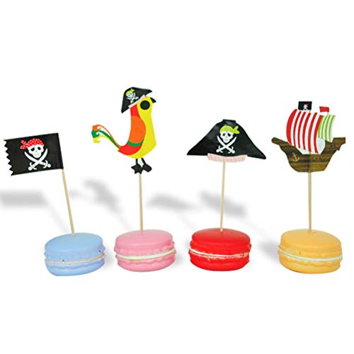Yeahibaby Primeros de la Magdalena del Pastel del Tema del Pirata - Decoraciones de la Torta de cumpleaños, 40pcs