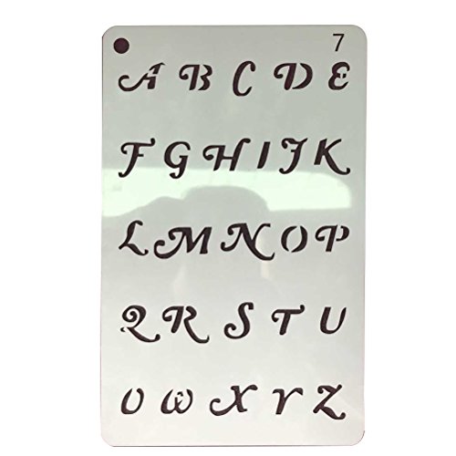 yeahibaby Sets de plantillas de plástico, letras y números Plantillas Drawing Painting Stencils – Marcos para álbum de recortes, journaling, Graffiti y artesanía, 12 unidades)