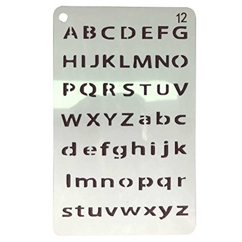 yeahibaby Sets de plantillas de plástico, letras y números Plantillas Drawing Painting Stencils – Marcos para álbum de recortes, journaling, Graffiti y artesanía, 12 unidades)